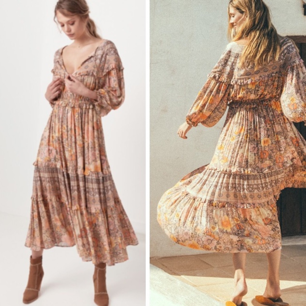 Amethyst Maxi Gown DRESS Floral Boho Blush NEW